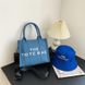 Вместительная тканевая сумка с ручками есть лого А04-1832 Синий