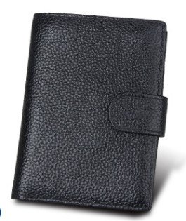 Кожаный мужской кошелек застежка-клапан пузырчатая фактура А03-КТ-10213-П Черный