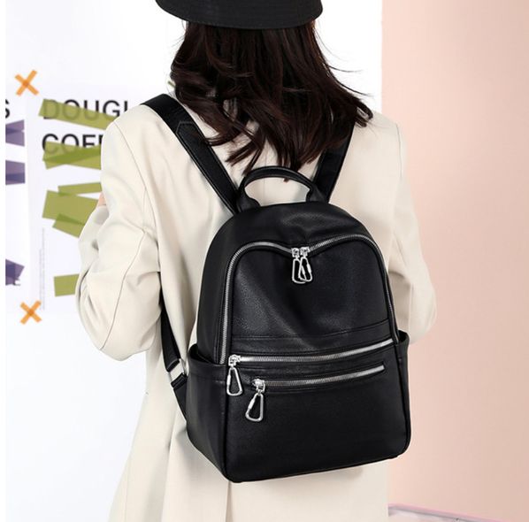 Модный городской рюкзак с двумя карманами спереди А05-0581 Фиолетовый