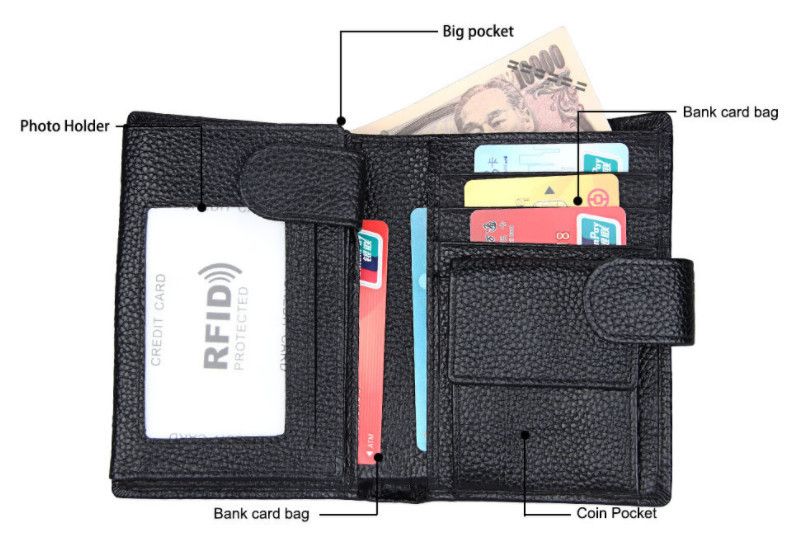 Шкіряний чоловічий гаманець застібка-клапан пухирчаста фактура А03-КТ-10213-П Чорний