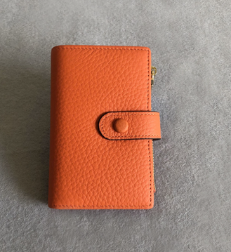 Шкіряний гаманець ключниця з відділом для монет КТ-10310 Помаранчевий
