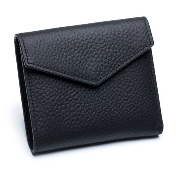 Маленький шкіряний гаманець книжка з клапаном конверт А15-КТ-10228 Чорний