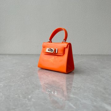 Мини силиконовая сумка с клапаном на цепочке С60-1866 Оранжевая