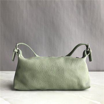 Женская сумка багет с короткой ручкой под руку С67-1840 Зеленая
