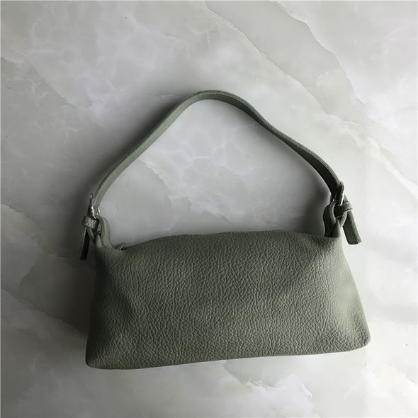 Жіноча сумка багет із короткою ручкою під руку С67-1840 Зелена