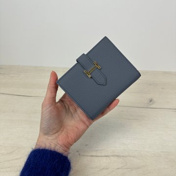 Міні шкіряний гаманець з клапаном 6906-КТ-10305 Синій