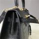 Кожаная сумка с одной ручкой фактура крокодил 25см КТ-813-25 Черная