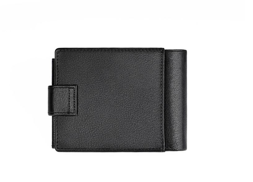 Шкіряний зручний гаманець форма книга застібка клапан А03-КТ-10214 Чорний