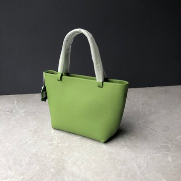 Невелика шкіряна сумка жіноча шоппер з ремінцем на плече С02-КТ-3077 Зелена