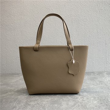 Невелика шкіряна сумка жіноча шоппер з ремінцем на плече С02-КТ-3077 Бежева