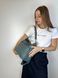 Кожаная вместительная сумка с ручкой на плечо С102-КТ-4322 Синяя