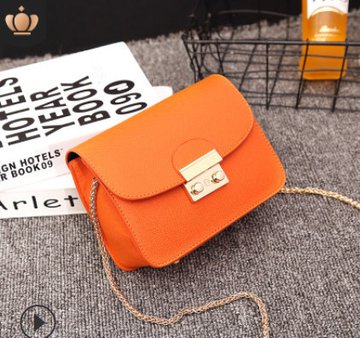 Стильная сумка клатч на цепочке в стиле фурла 0154 Оранжевый