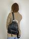Невеликий шкіряний рюкзак з подвійним карманом спереду С101-КТ-2810 Чорний