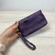 Великий шкіряний гаманець косметичка з ремінцем на руку С05-КТ-10216 Фіолетовий