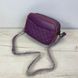 Шкіряна квадратна сумка з кольоровим обідком шахівниця С101-КТ-3083 Фіолетова