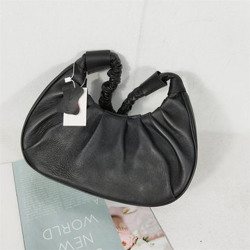 Жіноча шкіряна сумка багет з ручкою на плече С48-КТ-3009 Чорна