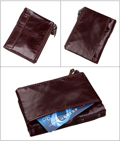 Шкіряний міні гаманець "книжка" застібка на кнопці А03-КТ-10222 Бордовий