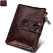 Шкіряний міні гаманець з двома відділеннями на блискавці А03-КТ-10225 Червоний