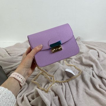 Стильна сумка клатч на ланцюжку в стилі фурла 0154 Фіолетова