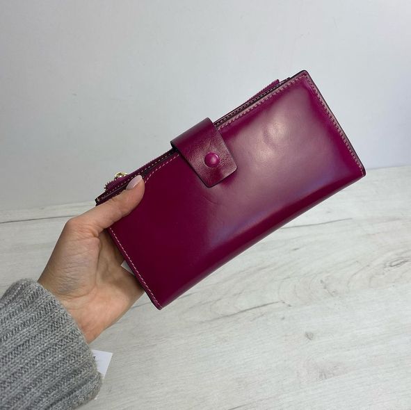 Великий шкіряний гаманець портмоне багато відділів А03-КТ-10221 Червоний