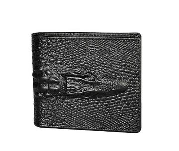 Шкіряний гаманець книжка під крокодила А03-КТ-10259 Чорний