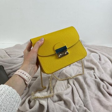 Стильна сумка клатч на ланцюжку в стилі фурла 0154 Жовта