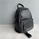 Кожаный рюкзак карман спереди + широкий ремешок С04-КТ-2860 Черный