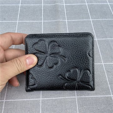 Маленький гаманець шкіряний візерунок квітка С37-КТ-10206-З Чорний