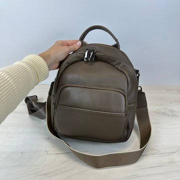 Шкіряний рюкзак з містким карманом спереду с101-КТ-2824 Коричневий