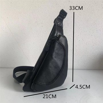 Кожаная мужская сумка барсетка через плечо с клапаном С40-КТ-4004 Черный