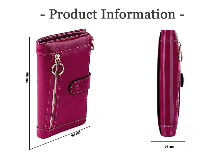 Шкіряний великий гаманець 2 відділення на блискавці А03-КТ-10260 Фіолетовий