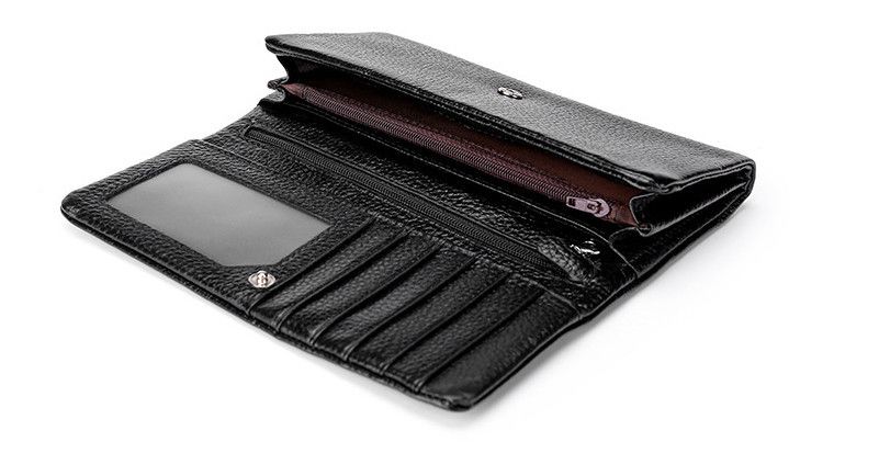 Великий шкіряний гаманець з клапаном та кишенею ззаду А03-КТ-10254 Рожевий