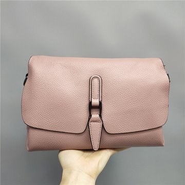 Жіноча шкіряна сумка клатч із двома ручками С01-КТ-325 Рожева