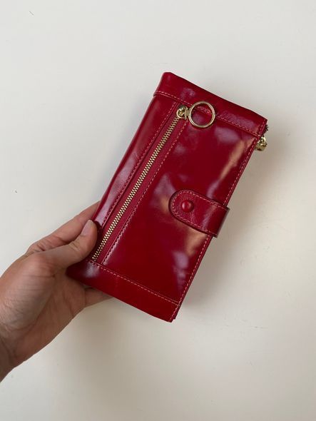 Кожаный большой кошелек 2 отделения на молнии А03-КТ-10260 Фиолетовый