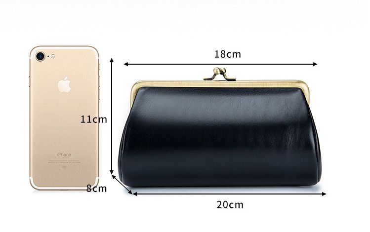 Великий шкіряний гаманець круглий гладка фактура А15-КТ-10268 Чорний