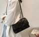 Жіноча сумка з клапаном структура стьобана ромбиками А05-1683 Чорна