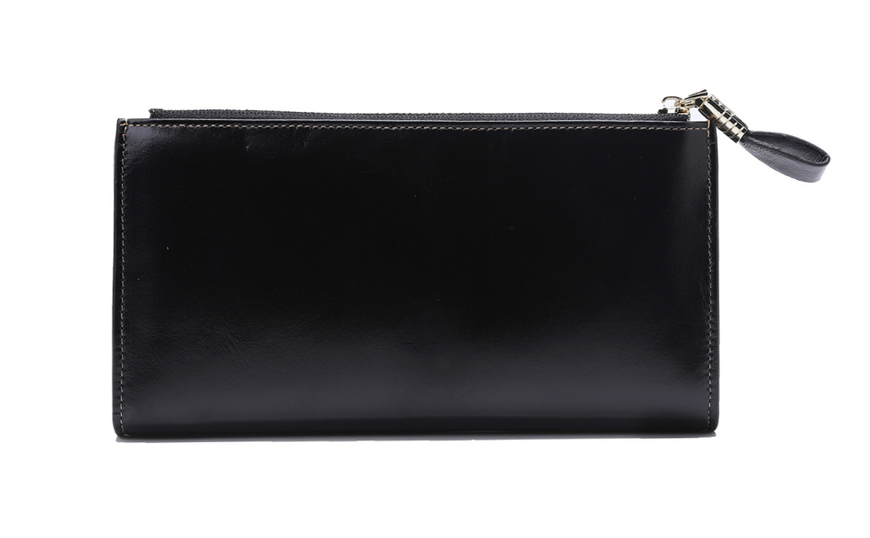 Большой кожаный кошелек портмоне много отделов А03-КТ-10221 Черный