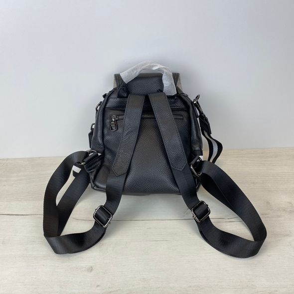 Компактний шкіряний рюкзак з клапаном і широким ремінцем С101-КТ-2817 Бежевий