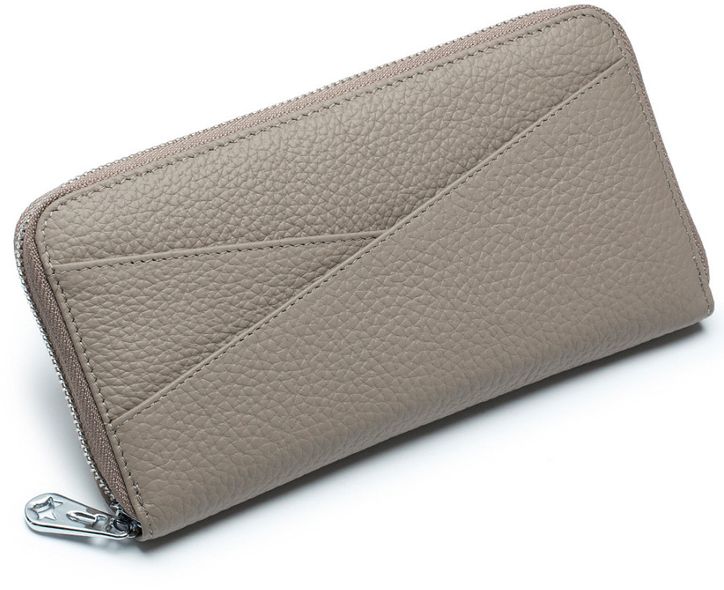 Великий шкіряний гаманець на блискавці з кишенею спереду А15-КТ-10261 Чорний