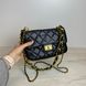 Женская сумка с плоской застежкой стеганая с цепочками А05-1863 Фуксия