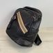 Шкіряний рюкзак з тканинною вставкою та широким ремінцем на плече С101-КТ-2805 Чорний
