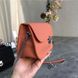 Шкіряна невелика сумка ланцюжок із вставкою на плече КТ-964 Оранжева