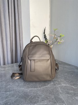 Кожаный рюкзак гладкая фактура с карманом спереди С02-КТ-2832 Бежевый
