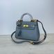 Маленькая кожаная сумка популярная модель с брелком С60-КТ-815-20-G Голубая